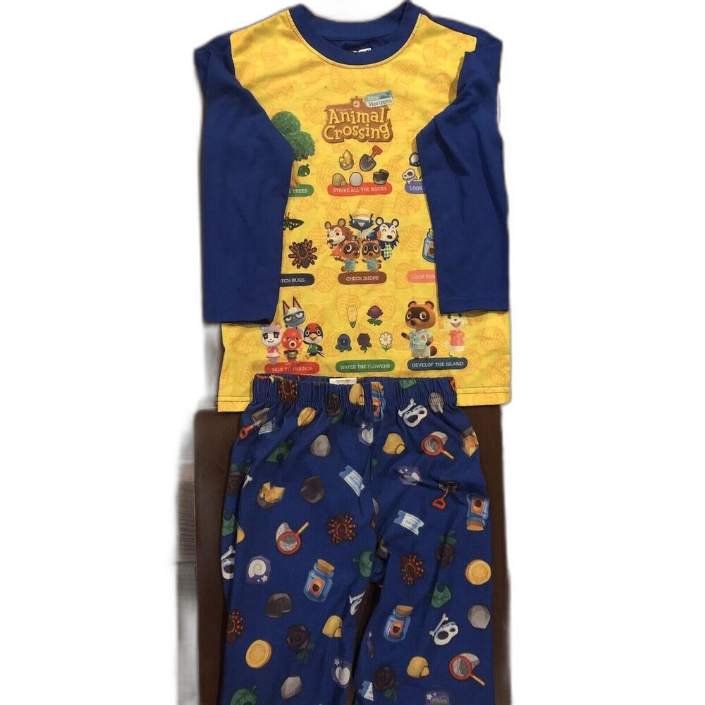 Animal Crossing New Horizons Pajamas Boys 6/7 2 Pc Set Tom Nook Nintendo PJs